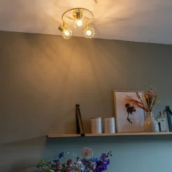 QAZQA Art Deco Spot Messing dreh- und neigbar - Mosh 3