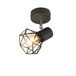 QAZQA Art Deco Spot schwarz dreh- und neigbar - Mosh