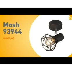 QAZQA Art Deco Spot schwarz dreh- und neigbar - Mosh