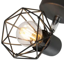 QAZQA Art Deco Spot schwarz dreh- und neigbar - Mosh