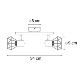 QAZQA Art Deco Spot schwarz schwenk- und neigbar - Mosh 2