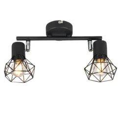 QAZQA Art Deco Spot schwarz schwenk- und neigbar - Mosh 2