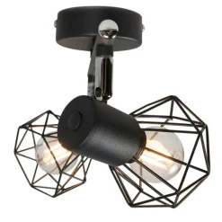 QAZQA Art Deco Spot schwarz schwenk- und neigbar - Mosh 2
