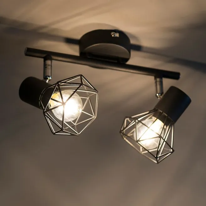 QAZQA Art Deco Spot schwarz schwenk- und neigbar - Mosh 2