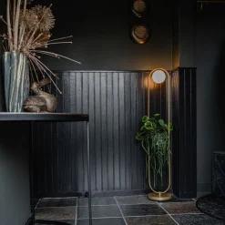 QAZQA Art Deco Stehlampe Gold mit weißem Glas - Isabella