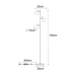 QAZQA Art Deco Stehlampe Gold mit rosa Glas 3 Lichter - Vidro