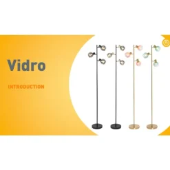 QAZQA Art Deco Stehlampe Gold mit rosa Glas 3 Lichter - Vidro