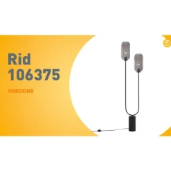 QAZQA Art Deco Stehleuchte schwarz mit Rauchglas 2-flammig - Rid