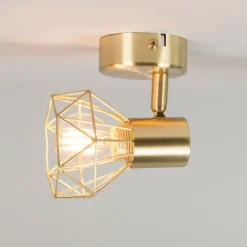 QAZQA Art Deco Strahler gold drehbar und neigbar - Mosh 1