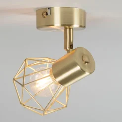 QAZQA Art Deco Strahler gold drehbar und neigbar - Mosh 1