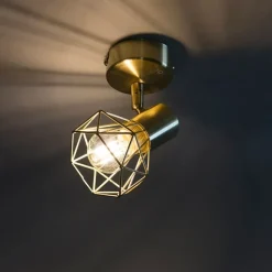 QAZQA Art Deco Strahler gold drehbar und neigbar - Mosh 1