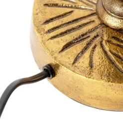 QAZQA Art Deco Tischlampe Bronze mit samtrotem Schirm 35 cm - Areka