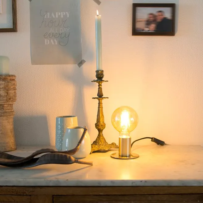 QAZQA Art Deco Tischlampe Gold - Facil