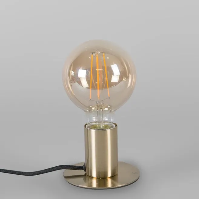 QAZQA Art Deco Tischlampe Gold - Facil