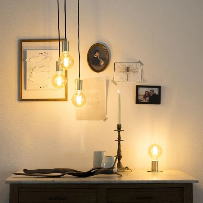 QAZQA Art Deco Tischlampe Gold - Facil