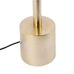 QAZQA Art Deco Tischlampe Gold Veloursschirm Pink 50 cm - Diverso