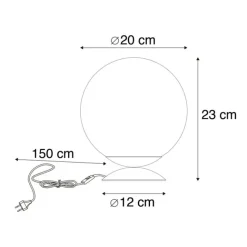 QAZQA Art Deco Tischlampe Messing mit rosa Glas - Pallon