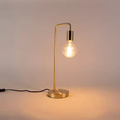 QAZQA Art Deco Tischlampe Messing - Facil