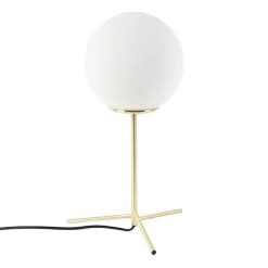 QAZQA Art Deco Tischlampe Messing mit Opalglas 45,5 cm - Pallon