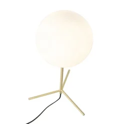 QAZQA Art Deco Tischlampe Messing mit Opalglas 45,5 cm - Pallon