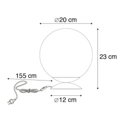 QAZQA Art Deco Tischlampe Messing mit blauem Glas - Pallon