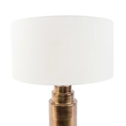 QAZQA Art Deco Tischlampe mit Schirm weiß 50 cm - Bruut