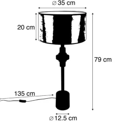 QAZQA Art Deco Tischlampe mit Veloursschirm rot 35 cm - Diverso