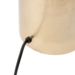 QAZQA Art Deco Tischlampe schwarz mit Baumwollschirm schwarz 45 cm - Diverso