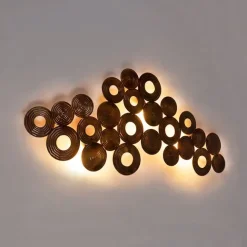 QAZQA Art Deco Wandleuchte Kupfer 138 cm - Kreise