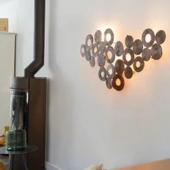 QAZQA Art Deco Wandleuchte Kupfer 138 cm - Kreise