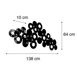 QAZQA Art Deco Wandleuchte Kupfer 138 cm - Kreise