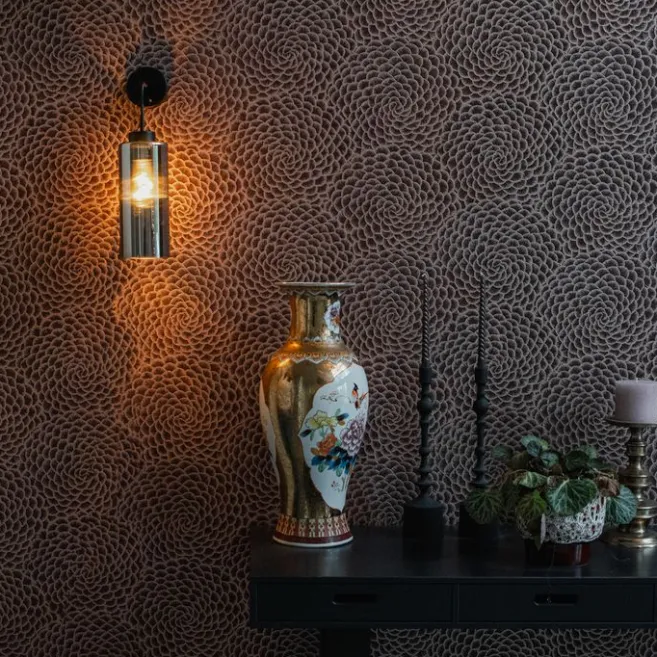 QAZQA Art Deco Wandleuchte schwarz mit Rauchglas - Laura