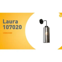 QAZQA Art Deco Wandleuchte schwarz mit Rauchglas - Laura