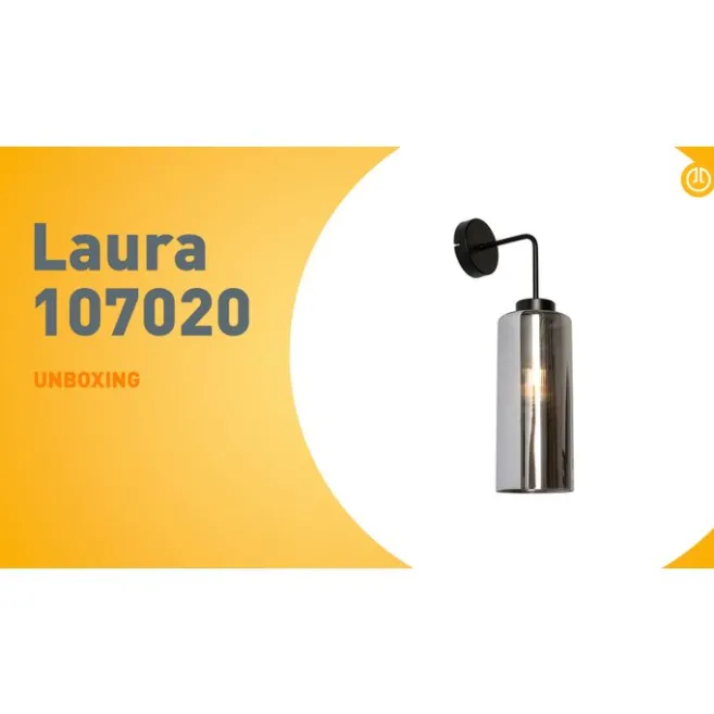 QAZQA Art Deco Wandleuchte schwarz mit Rauchglas - Laura