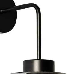 QAZQA Art Deco Wandleuchte schwarz mit Rauchglas - Laura