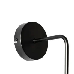 QAZQA Art Deco Wandleuchte schwarz mit Rauchglas - Laura