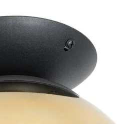 QAZQA Art-Deco-Deckenlampe schwarz mit Goldglas - Pallon