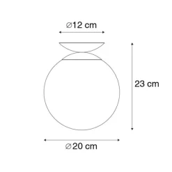QAZQA Art-Deco-Deckenlampe schwarz mit Goldglas - Pallon