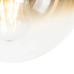 QAZQA Art-Deco-Deckenlampe schwarz mit Goldglas - Pallon