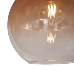 QAZQA Art-Deco-Deckenleuchte Dunkelbronze mit braunem Glas - Sandra