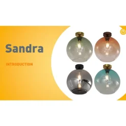 QAZQA Art-Deco-Deckenleuchte Dunkelbronze mit braunem Glas - Sandra