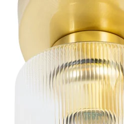 QAZQA Art-Deco-Deckenleuchte Gold mit Glas 3-flammig - Laura