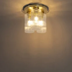 QAZQA Art-Deco-Deckenleuchte Gold mit Glas 3-flammig - Laura