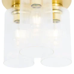 QAZQA Art-Deco-Deckenleuchte Gold mit Glas 3-flammig - Laura