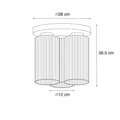 QAZQA Art-Deco-Deckenleuchte Gold mit Glas 3-flammig - Laura