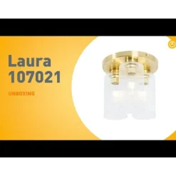 QAZQA Art-Deco-Deckenleuchte Gold mit Glas 3-flammig - Laura