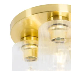 QAZQA Art-Deco-Deckenleuchte Gold mit Glas 3-flammig - Laura