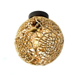 QAZQA Art-Deco-Deckenleuchte Gold mit Schwarz - Maro