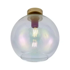 QAZQA Art-Deco-Deckenleuchte Gold mit Regenbogen-Glas - Sandra