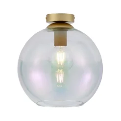 QAZQA Art-Deco-Deckenleuchte Gold mit Regenbogen-Glas - Sandra